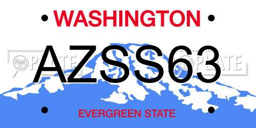 AZSS63 Washington License Plate