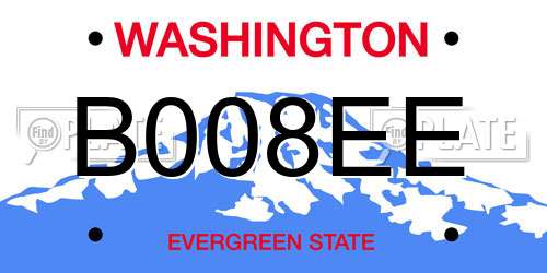 B008EE Washington License Plate