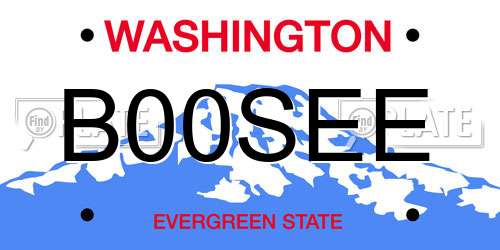 B00SEE Washington License Plate
