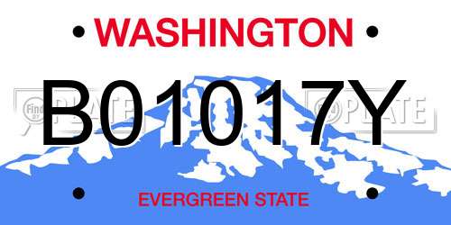 B01017Y Washington License Plate