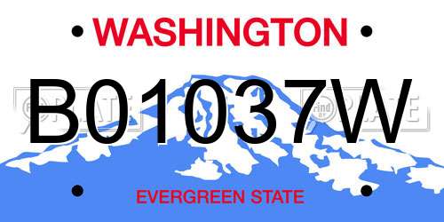 B01037W Washington License Plate