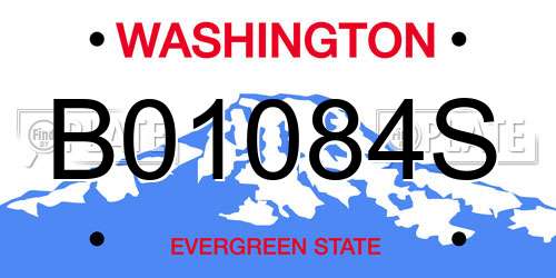B01084S Washington License Plate