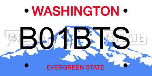 B01BTS Washington License Plate