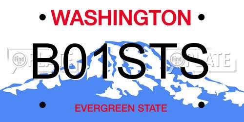 B01STS Washington License Plate