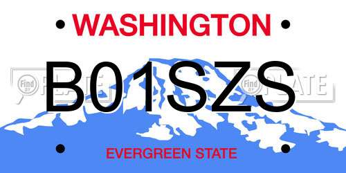 B01SZS Washington License Plate