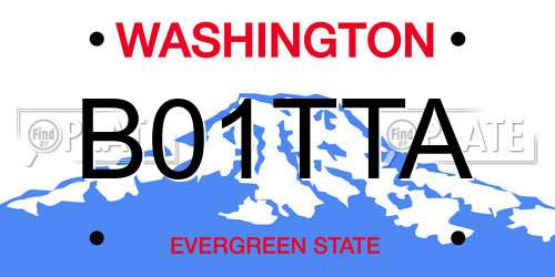 B01TTA Washington License Plate