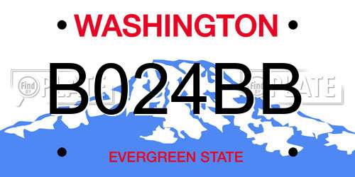 B024BB Washington License Plate