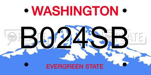 B024SB Washington License Plate