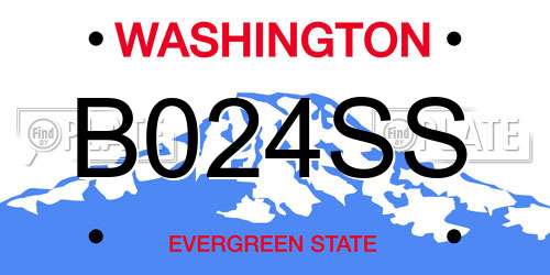 B024SS Washington License Plate