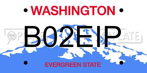 B02EIP Washington License Plate