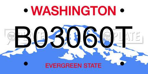 B03060T Washington License Plate