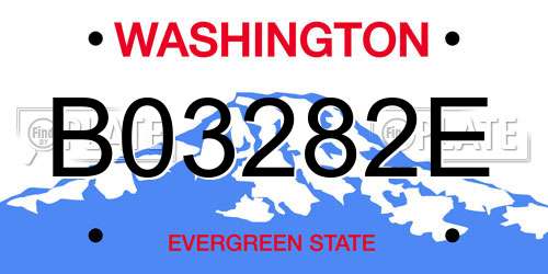 B03282E Washington License Plate