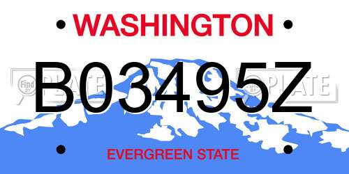 B03495Z Washington License Plate
