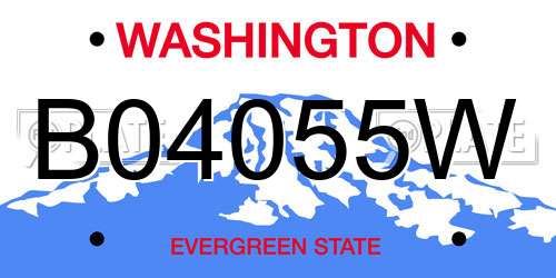 B04055W Washington License Plate