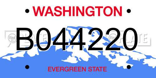 B044220 Washington License Plate