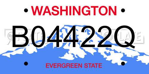 B04422Q Washington License Plate
