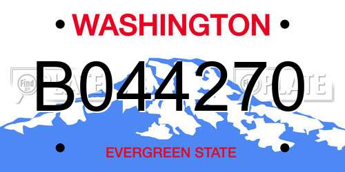 B044270 Washington License Plate