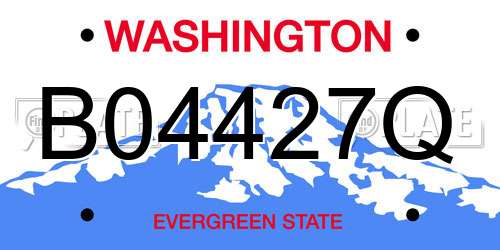 B04427Q Washington License Plate
