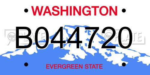 B044720 Washington License Plate