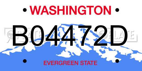 B04472D Washington License Plate