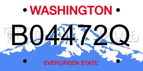 B04472Q Washington License Plate