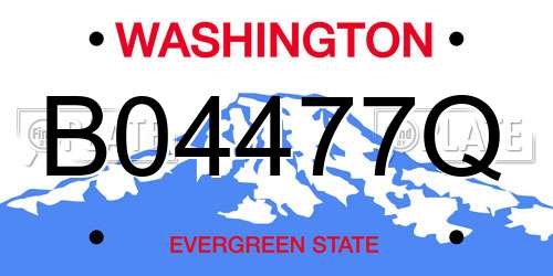 B04477Q Washington License Plate