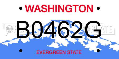 B0462G Washington License Plate