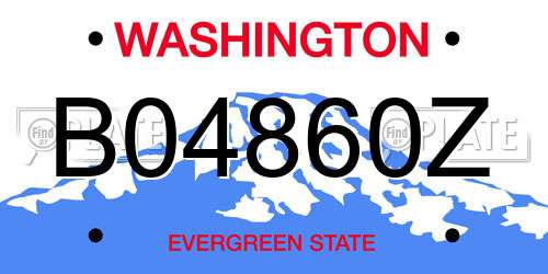 B04860Z Washington License Plate