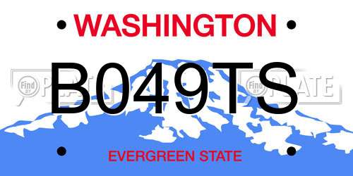 B049TS Washington License Plate
