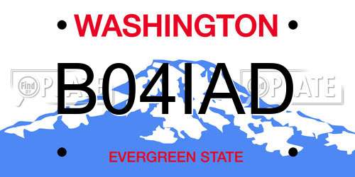B04IAD Washington License Plate