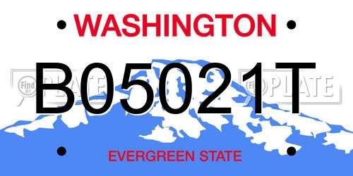 B05021T Washington License Plate