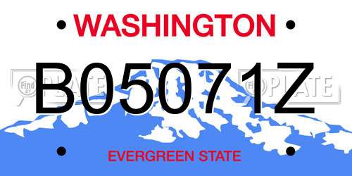 B05071Z Washington License Plate