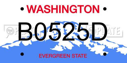 B0525D Washington License Plate