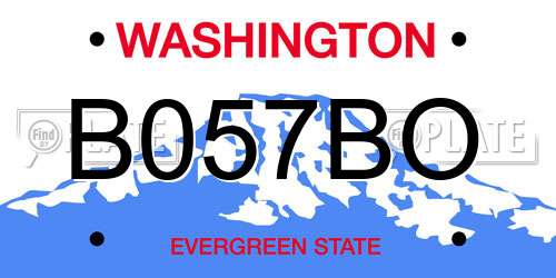 B057BO Washington License Plate