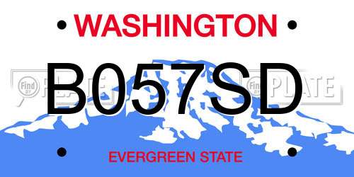 B057SD Washington License Plate