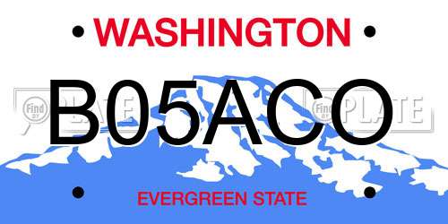 B05ACO Washington License Plate