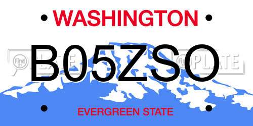 B05ZSO Washington License Plate