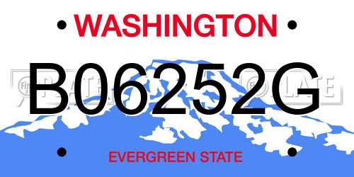 B06252G Washington License Plate
