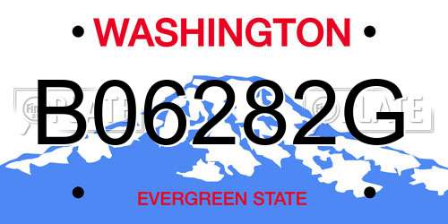 B06282G Washington License Plate