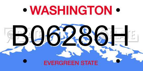 B06286H Washington License Plate