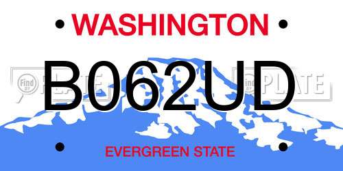 B062UD Washington License Plate