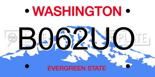 B062UO Washington License Plate