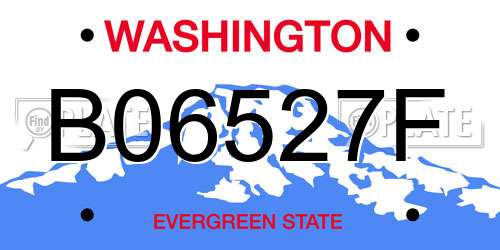 B06527F Washington License Plate