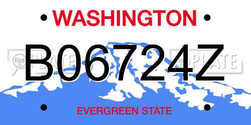 B06724Z Washington License Plate
