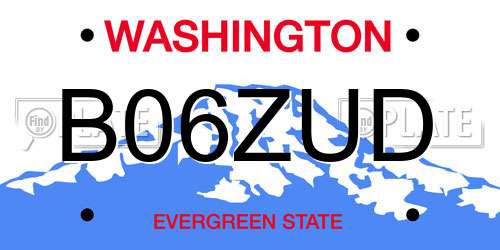 B06ZUD Washington License Plate