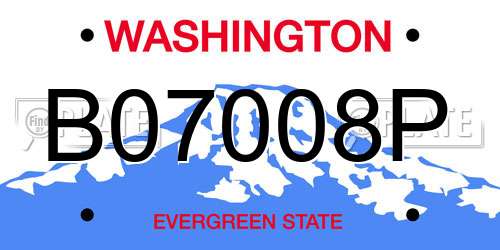 B07008P Washington License Plate