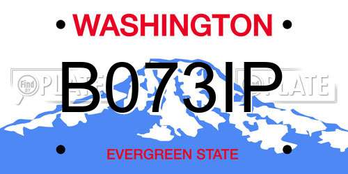 B073IP Washington License Plate
