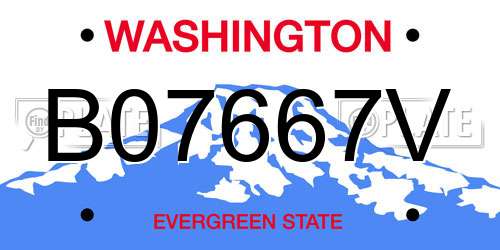 B07667V Washington License Plate