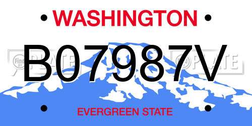 B07987V Washington License Plate