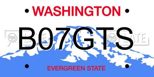 B07GTS Washington License Plate